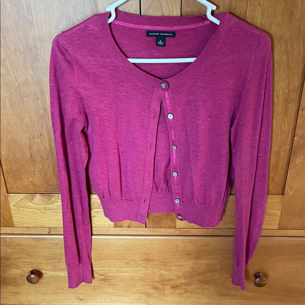Banana Republic Women's Fuchsia Button-Front Cardigan